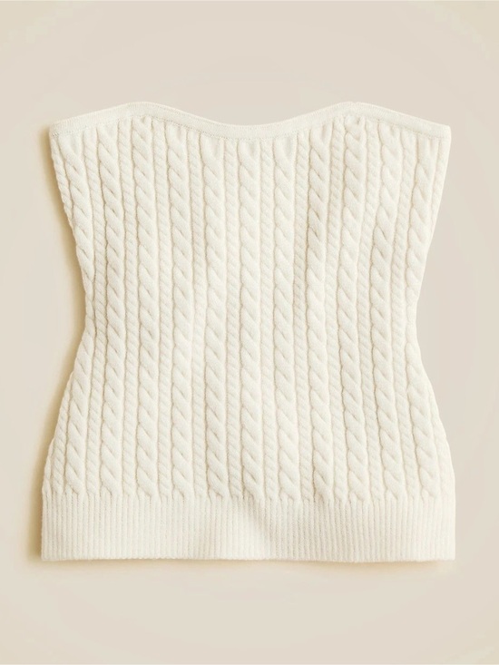 J. Crew Factory Sweaters - J.Crew Cable-knit tube top in merino wool in White